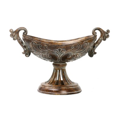 Sterling  Fortress Decorative Bowl On Stand Bronze tone & antique white