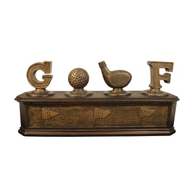 Sterling Golf Lovers Box Bronze & gold leaf