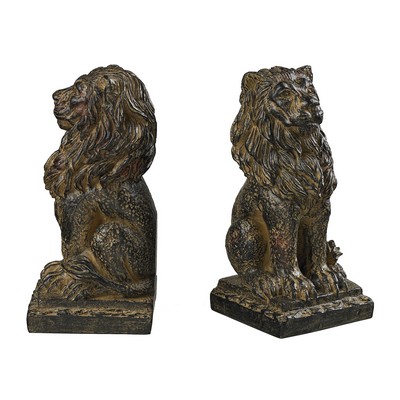 Sterling Lion Bookends Aged Copper