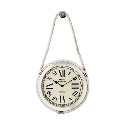 Sterling Brass Rope Clock Nickel,White