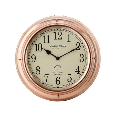 Sterling Polished Copper Nautical Clock Shiny Copper