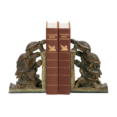 Sterling  Pair of  Turtle Tower Bookends Bronze & Brown