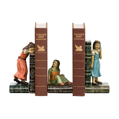 Sterling Pair of  Child Games Bookends  Various colors