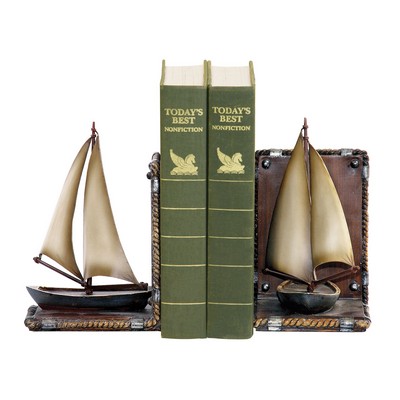 Sterling Pair Sailboat Bookends Multicolor