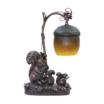 Sterling  Squirrel Acorn Mini Accent Table Lamp Burwell Bronze