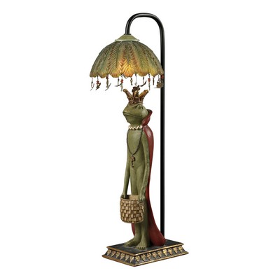 Sterling King Frog With Basket Accent Lamp Filey Green