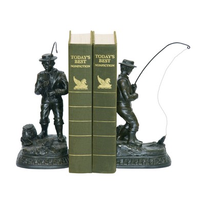 Sterling Pair Fish On Line Bookend Bronze