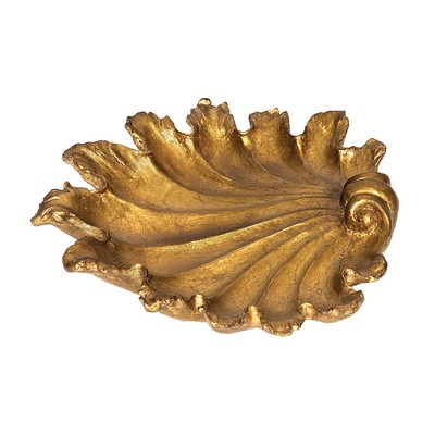 Sterling Fan Shell Dish Gold leaf 
