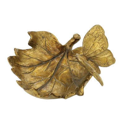 Sterling  Butterfly Bowl Gold leaf
