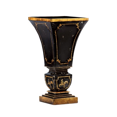 Sterling Neo Classical Planter Black & Antique Gold
