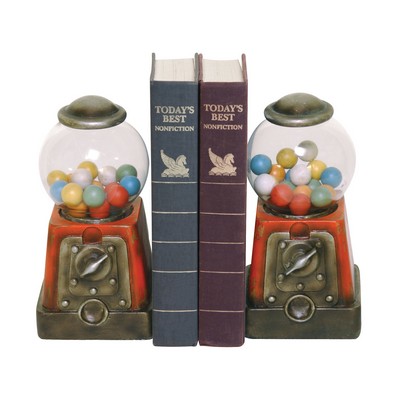 Sterling Pair Candy Treasure Bookends Red & gold