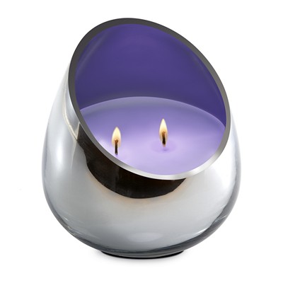 DecoFlair Candle - Lavender Moss Chrome Glass  Chrome