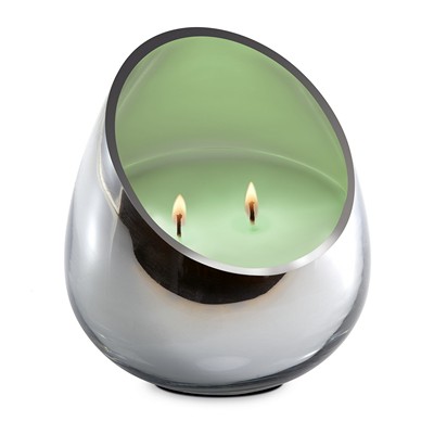 DecoFlair Candle - Bamboo Lotus Chrome Glass  Chrome