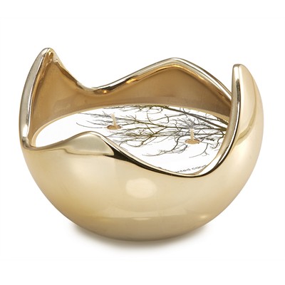 DecoFlair Candle - Metallux Gold Ceramic Amber Rose Gold
