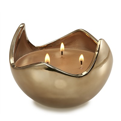 DecoFlair Candle - Metallux Bronze Ceramic Honey Bourbon  Bronze