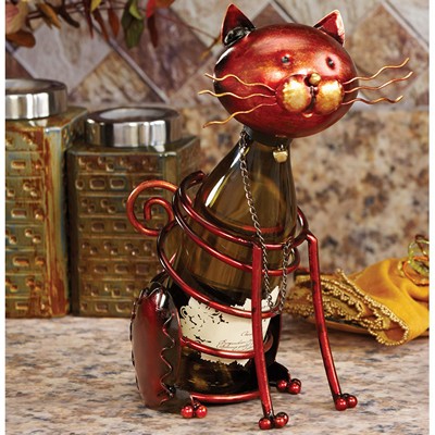 DecoFlair Wine Bottle Holder - Cat Golden 