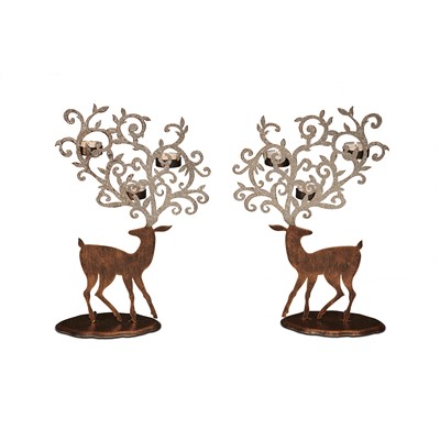 DecoFlair Candle Holder - Copper Reindeer Assorted Copper