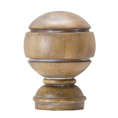 Kasmir Hardware Rondo Finial Pickled Oak     