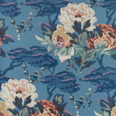 1838 Wallcoverings PAEONIA (WP) # 02 INDIGO
