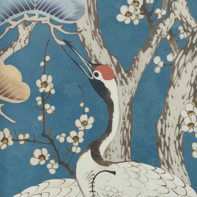 1838 Wallcoverings KYOTO BLOSSOM (WP) # 01 PRUSSIAN BLUE