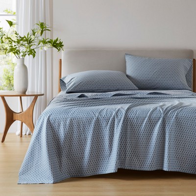 Olliix 144 Thread Count Cotton Twin Diamond Blue