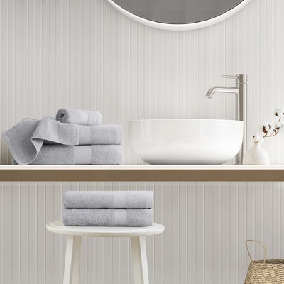 Olliix 500GSM Plush 6pc Towel Set Light Grey