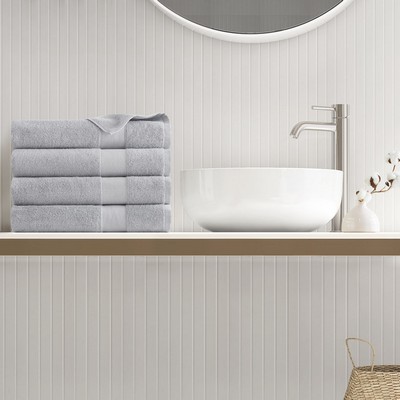 Olliix 500GSM Plush Towel Set Light Grey