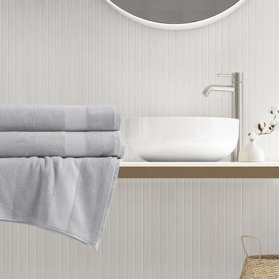 Olliix 500GSM Plush 2pc XL Towel Set Light Grey