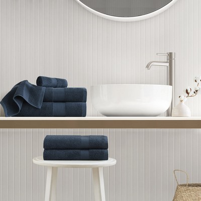 Olliix 500GSM Plush 6pc Towel Set Navy