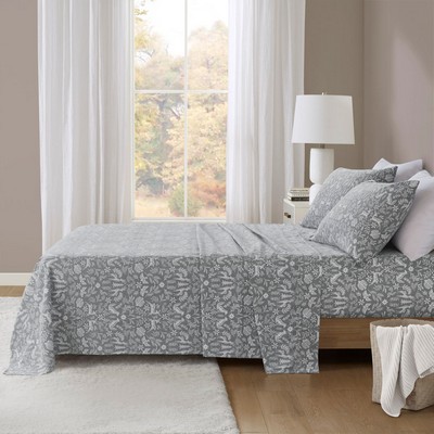 Olliix Oversized Cotton Flannel Sage Winter Fauna