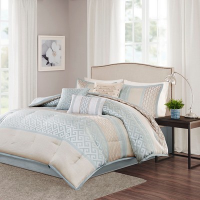 Olliix Bennett 7 Piece Comforter Set Aqua
