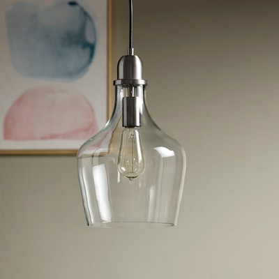 Olliix Auburn Bell Shaped Glass Pendant Bronze/Clear