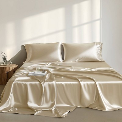 Olliix Satin Sheet/sheet Set Champagne