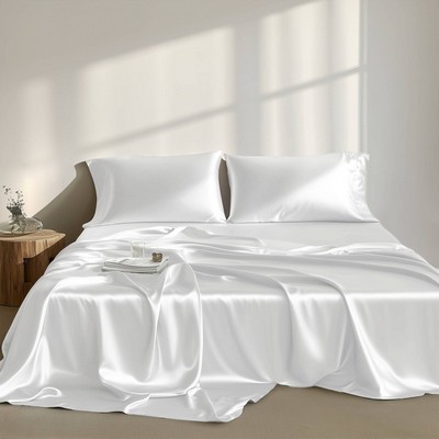 Olliix Satin Sheet/sheet Set White