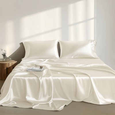 Olliix Satin Sheet/sheet Set Ivory