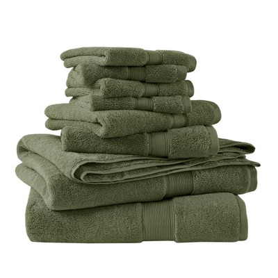 Olliix Ultra-Soft 100% Cotton Absorbent Towel Set Olive Green