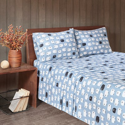 Olliix Flannel Blue Sheep