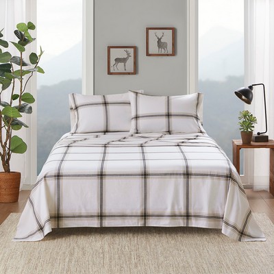 Olliix Cotton Flannel Tan Plaid