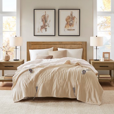 Olliix Heated Plush to Berber Tan