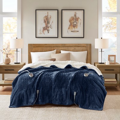 Olliix Heated Plush to Berber Indigo