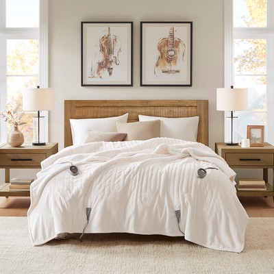 Olliix Heated Plush to Berber Ivory