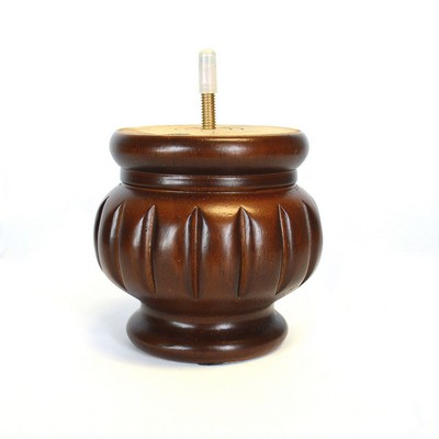 Abbeyshea Fabrics Contoured Leg Walnut