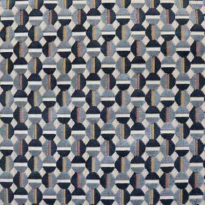 Scalamandre LUMIERE JACQUARD VELVET RIVERSIDE GOLD BLUE