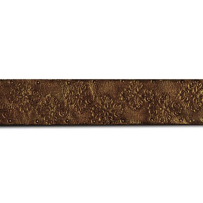 Old World Weavers CUIR LEAF BORDER BRONZE
