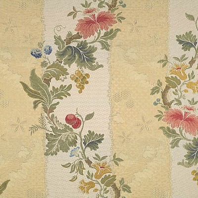 Scalamandre VILLA LANTE STRIPE MULTI ON JASMINE & BISQUE