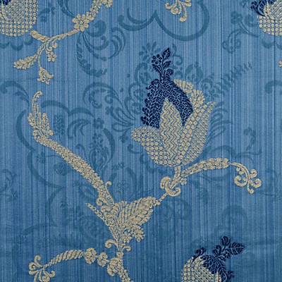 Scalamandre VIVALDI NAVY & LINEN ON BLUE