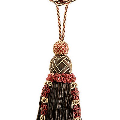 Scalamandre Trim SIECLE SINGLE TASSEL W/ROSETTE EBONY BORDEAUX