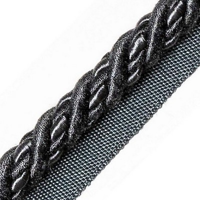 Scalamandre Trim HARMONIE CORD WITH TAPE A ANTHRACITE