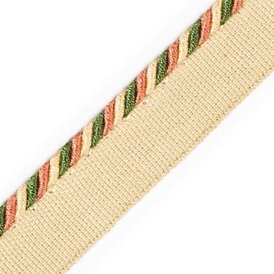 Scalamandre Trim CORD WITH TAPE CORAIL ET VERT