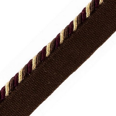 Scalamandre Trim CORD WITH TAPE PRUNE ET BRONZE